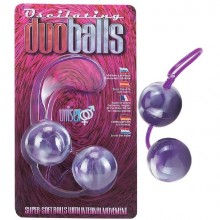 Шарики вагинальные со смещенным центром тяжести «Duo Balls», цвет фиолетовый, Gopaldas 2K839MLV BCD GP, диаметр 3.5 см.