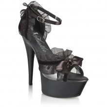 Черные будуарные туфли «Sweetie», размер 40, бренд Hustler Lingerie, из материала ПВХ, 40 размер, со скидкой
