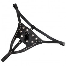 Трусики «Sitabella Vac-U-Lock One» со штырьком для страпона, цвет черный, СК-Визит 3150-1, длина 6.8 см.