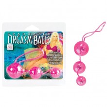 California Exotic «Graduated Orgasm Balls» три вагинальных шарика, цвет розовый, SE-1313-04-2, бренд CalExotics, диаметр 3.3 см., со скидкой