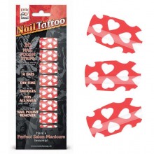 Набор лаковых полосок для ногтей Белые сердца Nail Foil Ef-nt02, бренд EroticFantasy, цвет Красный