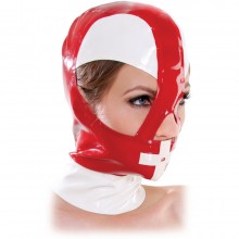 Маска-шлем медсестры на голову «Malpractice Mask» из латекса, цвет красный, бренд PipeDream, коллекция Fetish Fantasy Extreme