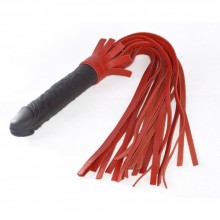 СК-Визит «Ракета А» красная плеть с ручкой-фаллосом, длина 50 см, СК-Визит 3015-2, из материала Кожа, цвет Красный, длина 50 см.