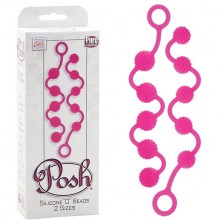 Набор анальных цепочек «Silicone O Beads» из серии Posh от California Exotic Novelties, цвет розовый, SE-1322-10-3, длина 23 см., со скидкой
