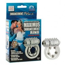 California Exotic «Maximus Enhancement Ring» эрекционное вибро-кольцо с шариками, SE-1456-10-3, бренд CalExotics, из материала TPR, цвет Прозрачный, длина 6 см.