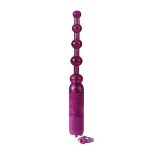 California Exotic «Waterproof Vibrating Pleasure Beads» анальная цепочка с вибрацией, SE-1329-14-2, бренд CalExotics, из материала ПВХ, цвет Фиолетовый, длина 11.5 см.