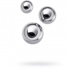 Набор металлических вагинальных шариков, диаметры 30 мм, 25 мм и 20 мм, бренд ToyFa, цвет Серебристый, диаметр 2 см.