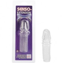 Прозрачная насадка-удлинитель California Exotic «Senso Extension», на пенис, SE-1600-00-2, бренд CalExotics, длина 14 см., со скидкой