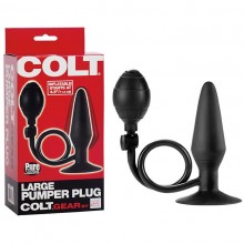 California Exotic «Large Pumper Plug Colt» силиконовая надувная анальная пробка, бренд CalExotics, цвет Черный, длина 11.5 см.