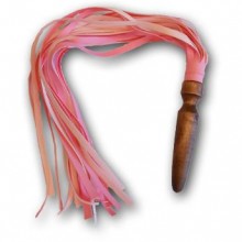 Плеть «Комета» с рукояткой в форме анальной пробки розовая, СК-Визит 5021-4, из материала Винил, цвет Розовый, длина 60 см., со скидкой