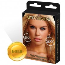 Ann Devine «Gold Sexy» золотистые круглые серьги с кристаллами, диаметр 5.5 см.