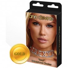 Ann Devine «Gold Rhinestone Choker» - золотистое украшение-ошейник с надписью «Sexy»