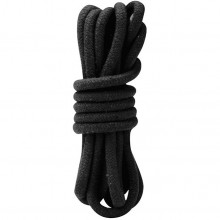 Хлопковая веревка для бондажа и шибари, цвет черный, Lux Fetish Lf5100-BLK, 3 м.