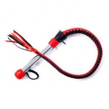 СК-Визит плеть однохвостная красно-черная с хромированной ручкой, 4013-12, длина 70 см.