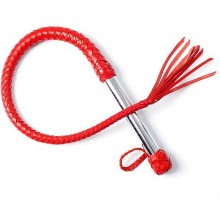СК-Визит плеть однохвостная красная с хромированной ручкой, 4013-2, длина 70 см.