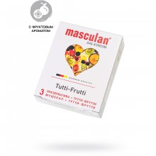 Masculan «Ultra Tutti-Frutti Type 1» презервативы с фруктовым ароматом 3 шт., цвет мульти, длина 19 см.