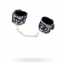 ToyFa кружевные серебристые наручники-оковы серии «Marcus», из материала Ткань, цвет Серебристый, длина 42 см.