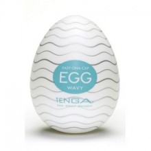 Оригинальный мастурбатор яичко от компании Tenga - «Egg Wavy», длина 6.1 см.