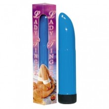 «Lady Finger» небольшой пластиковый вибратор для предварительных ласк, цвет синий, бренд Orion, длина 13 см.