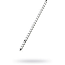 Массажер-зонд для уретры с электростимуляцией «Thin Finn Sound» из металла, цвет серебристый, Mystim 46170, длина 25.3 см.