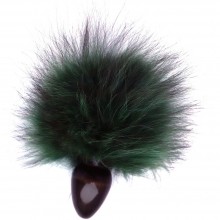 Wild Lust анальная пробка из дерева с зеленым заячьим хвостом, диаметр 4 см, цвет Зеленый, диаметр 4 см.