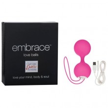 Перезаряжаемые силиконовые вагинальные вибро-шарики «Embrace Love Balls», цвет розовый, Embrace SE-4604, коллекция Embrace Collection, длина 9 см.