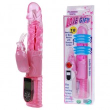 Интимный хай-тек вибратор «Love Gift Pink», Baile BW-046452PK, из материала TPE, длина 26.5 см., со скидкой