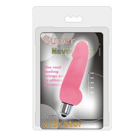 Мини-вибратор для девушек «Super», Baile BI-040012, цвет розовый, длина 12 см.