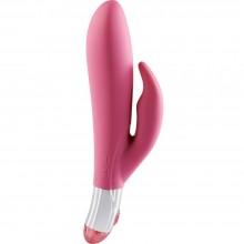 Вибратор с клиторальным стимулятором Mae B «Lovely Vibes Rabbit Pink» 10620LV, из материала Силикон, цвет Розовый, длина 18.5 см.