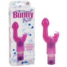California Exotic «Bunny Kiss» вибратор розовый с двойной стимуляцией, бренд CalExotics, из материала TPR, длина 18 см., со скидкой