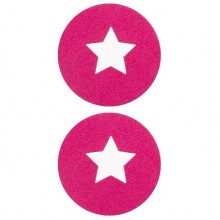 Пестисы открытые на грудь «Звезда», цвет розовый, Ouch SH-OUNS005PNK, бренд Shots Media, коллекция Ouch!, длина 7.8 см.