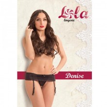 Кружевной пояс для чулок «Denise», цвет черный, размер 46-48, Lola Lingerie 11273-46-48, со скидкой