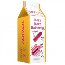 Клиторальный вибратор-бабочка «Buzz Buzz Butterfly Massager Pink», Toy Joy 9821TJ, из материала TPR