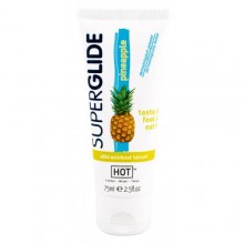 Hot «SuperGlide Taste it Pineapple» съедобная смазка для орального секса со вкусом ананаса 75 мл, бренд Hot Products, 75 мл.