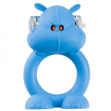 Виброкольцо на член «Happy Hippo», Shots Media SH-SLI013, цвет Голубой, диаметр 2.2 см.