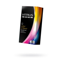 Vitalis Premium «Color & Flavor» премиум презервативы из латекса, цветные, упаковка 12 шт, бренд R&S Consumer Goods GmbH, длина 18 см.