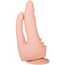 Двухголовый фаллоимитатор на присоске, Биоклон 104800ru, бренд LoveToy А-Полимер, длина 17 см.