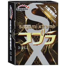 Облегающие японские презервативы Sagami «Cobra», упаковка 3 шт, Sag9194, из материала Латекс, длина 19 см.