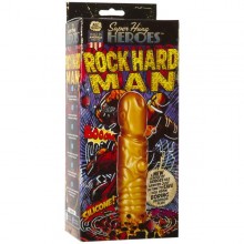 Фаллоимитатор в виде железного героя, «Super Hung Heroes Rock Hard Man Gold», 8900-04BXDJ, бренд Doc Johnson, из материала Силикон, длина 20.5 см., со скидкой