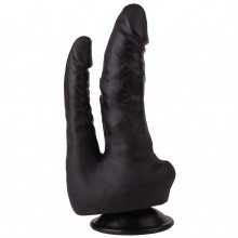 Двухголовый фаллоимитатор на присоске, цвет черный, Биоклон 404700ru, бренд LoveToy А-Полимер, длина 17 см.