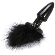 Анальная пробка с хвостом Luxurious Tail «Black Bunny» M-47000, цвет черный, длина 11 см.