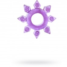Эрекционное кольцо на член из геля, цвет фиолетовый, ToyFa 818002-4, из материала ПВХ, длина 1.8 см.