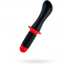 Женский вибратор с двойным мотором от ToyFa Black & Red, черный, из материала Силикон, длина 15 см.