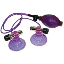 Женская вакуумная помпа на соски с вибрацией «Ultraviolett Nipple Sucker», Orion 5596790000, цвет Фиолетовый, диаметр 5.5 см.