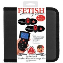 Профессиональный беспроводной набор для эротического электро-массажа «Proffesional Wireless Elektro-massage Kit», PipeDream PD3725-05, из материала Винил, коллекция Fetish Fantasy Series, со скидкой