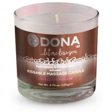 Вкусовая массажная свеча DONA Kissable Massage Candle Chocolate Mousse 135 г, из материала Масло