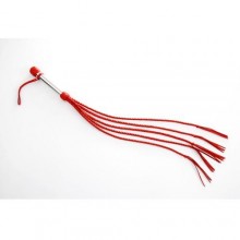 Плеть пятихвостая с хромированной рукоятью, красная, СК-Визит 4021-2, из материала Кожа, длина 20 см.