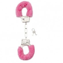 Меховые наручники «Furry Handcuffs Pink», цвет розовый, Shots Media SH-SHT255PNK, коллекция Shots Toys, длина 28 см.