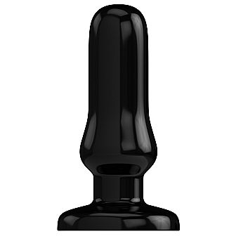 Резиновая анальная пробка «Bottom Line 4 Model 4 Rubber Black», Shots Media SH-BTM013BLK, из материала Резина, цвет Черный, длина 10.5 см., со скидкой