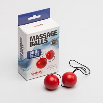 Пластиковые вагинальные шарики от компании СК-Визит, цвет красный, 8009-2, диаметр 3.5 см.